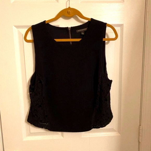 Banana Republic Factory Black Tank Top Lace - Picture 1 of 6